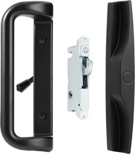 Sliding Patio Door Handle Set, Mortise Lock, 3-15/16", Black