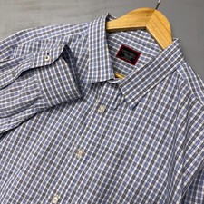 UNTUCKit Men's XXXL Blue Gingham Check Long Sleeve Button Down Shirt 3XL