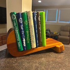 Vintage MCM Laminated Wood Cookbook Shelf And...