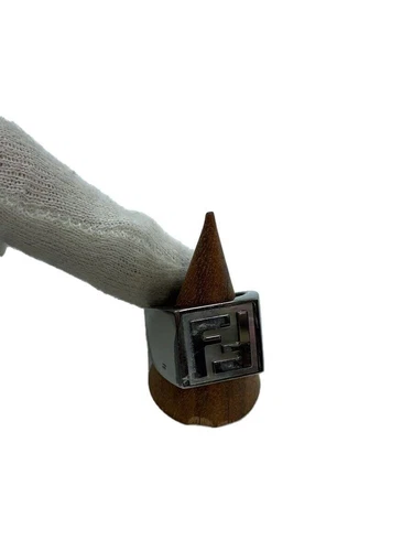 Anello FENDI sigillo ottone 21 argento uomo
