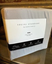 6 PC Social Standard by Sanctuary KING Gray Luxury Sheet Set Oversized 17” Fit