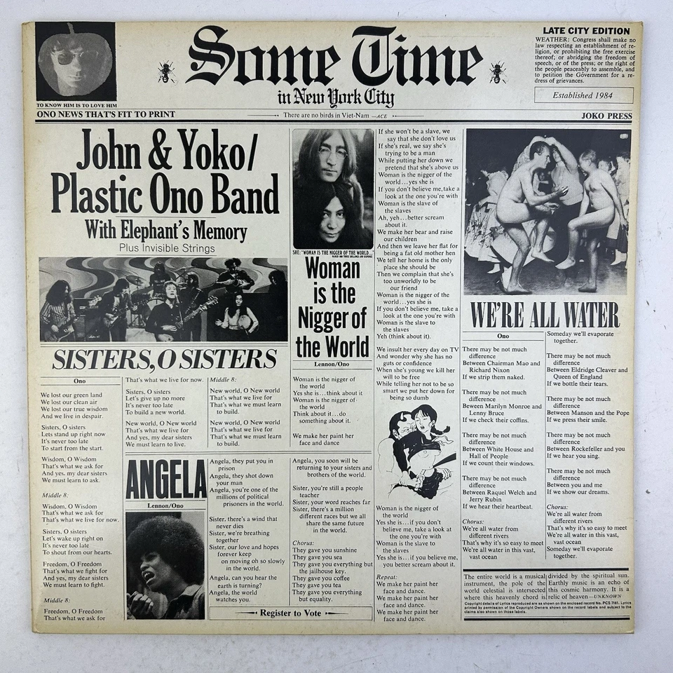 JOHN LENNON & YOKO PLASTIC ONO BAND Some Time In New York City 1972 Double LP EX - Imagem 2 de 4