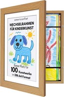 Americanflat A4 Bilderrahmen FüR Kinderzeichnungen - Dunkle Eiche - Verbundholz