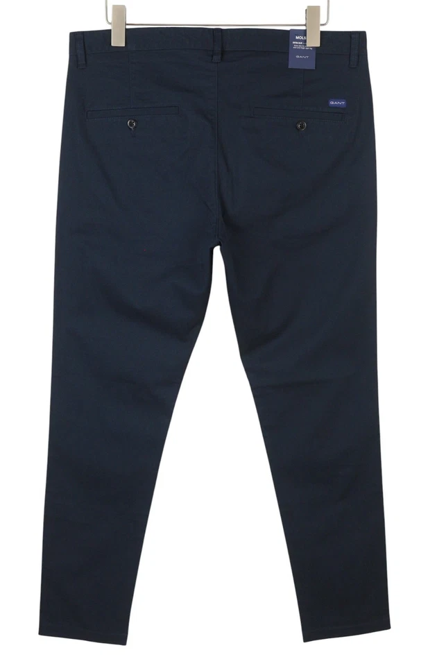 Gant Molsey Brushed Dot Chinos Hombre Pantalones W32/L34 Persa Azul Extra Fina - Imagen 4 de 4