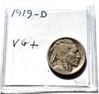 1919-D Buffalo nickel in VG + condition