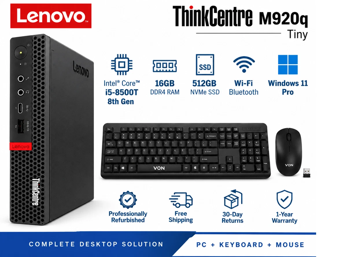 Lenovo Intel Core i5 8th Gen. PC Desktops & All-In-One Computers