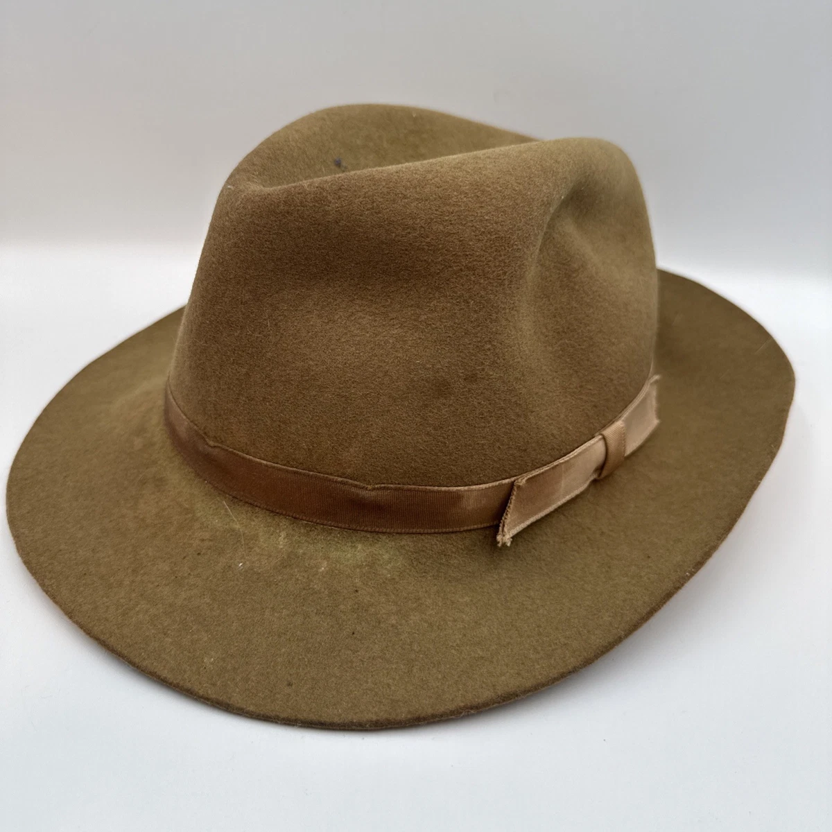 Vintage‎ LL Bean Plaid Wool Fedora Hat 7 1/8 Feather Accent  display picture 2