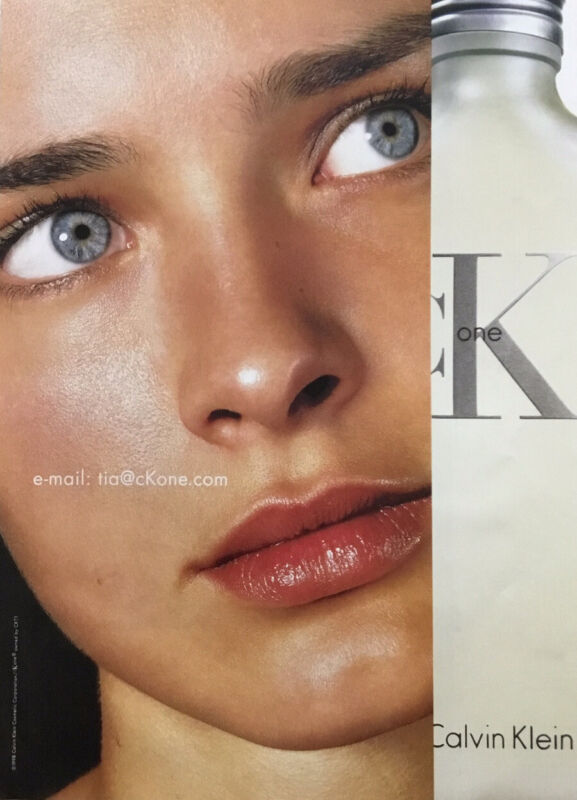 1998 CK One Calvin Klein Fragrance Man Or Woman Sample Page Vintage Print Ad