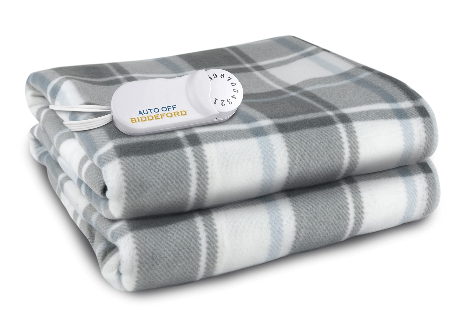 Comfort Knit Electric Heated Blanket with Analog Controller, Throw, Grey/Cream/