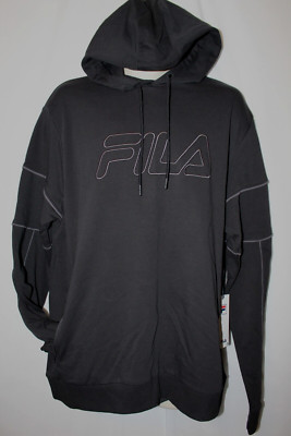 mens fila pullover indah hoodie XL nwt logo black