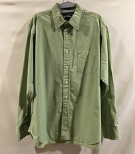 Mens 100% Cotton J Crew Green Long Sleeve Button Down Shirt Size L 16 - 16.5