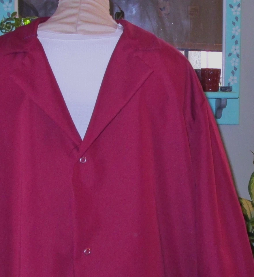 Best Medical L/S Lab Coat Snap Side Slit 35" Length Sz XL to 3X Burgundy - Image 2 of 4