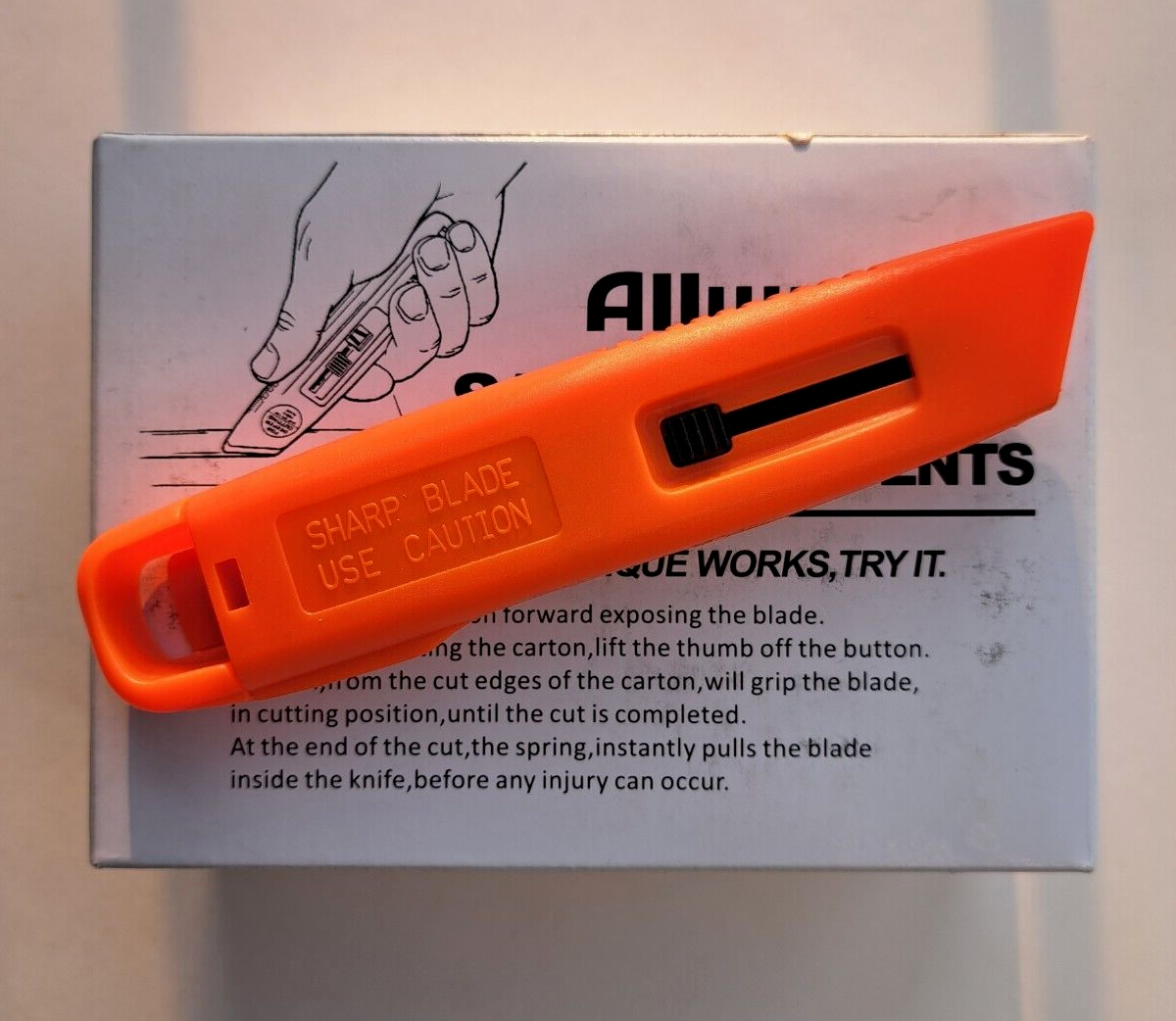 12 ct Allway Tools SelfRetracting Plastic Box Cutters Safety Knives eBay
