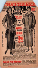 TWO SERGE DRESSES Mail Order BERNARD-HEWITT & CO Advertisement Postcard