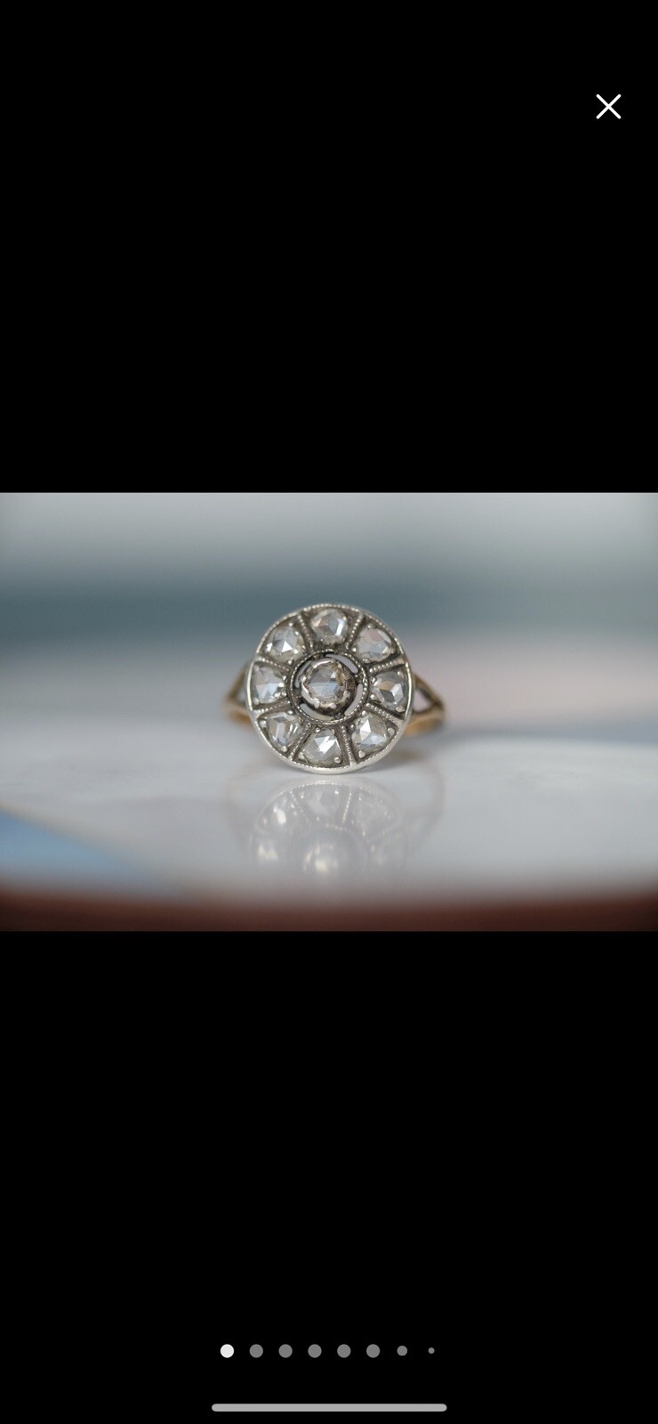 Antique Rosecut Diamond Cluster Ring*BEAUTIFUL* - image 9