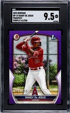 2023 Bowman 1st Purple RANDY DE JESUS SP RC #d/250! ANGELS! SGC 9.5 MINT+!