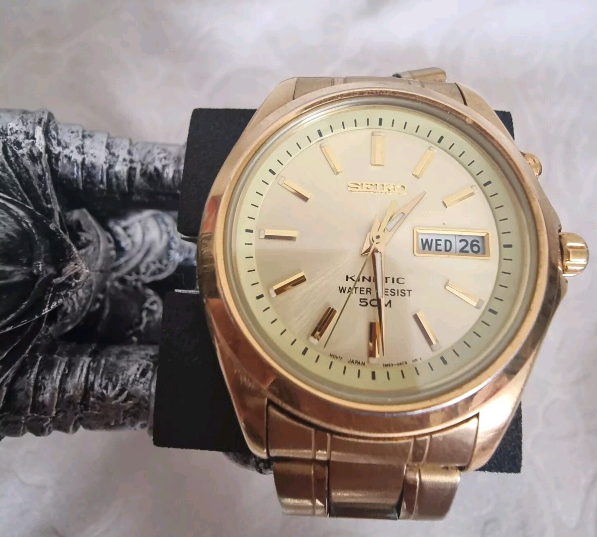 Men's Seiko Kinetic Gold Sports Watch 5M63-0B90 - 50m | eBay UK