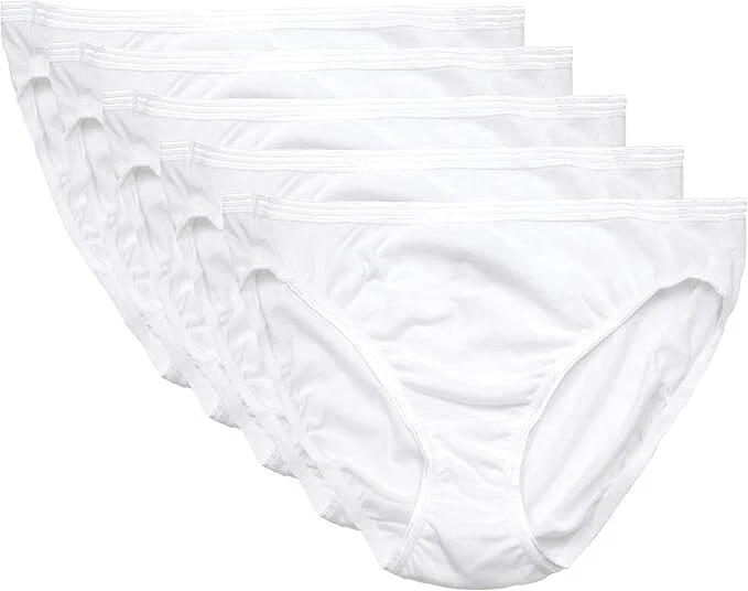 PACK 5 BIKINI BLANCO Fruit of the Loom mezcla algodón ULTRA SUAVE talla - 6/M Foto 2 de 4