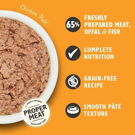 Lily's Kitchen Natural Adult Wet Smooth Paté Cat Food Trays 85 g (Pack