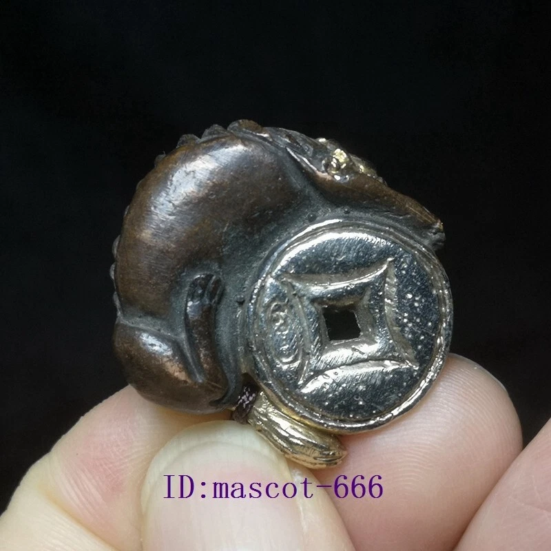 Pingente estátua moeda Pi Xiu escultura dourada cobre vermelho chinês animal da sorte presente - Imagem 4 de 4
