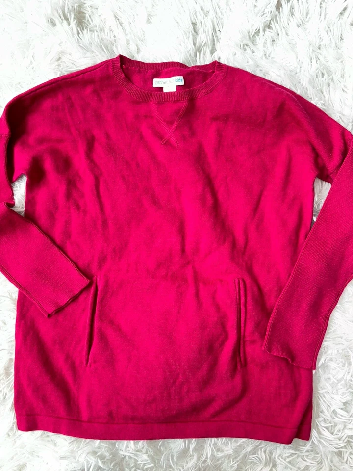 Garnet Hill girls sz. Fuschia pink sweater. Exc. condition, quality. Pockets - Image 2 of 4