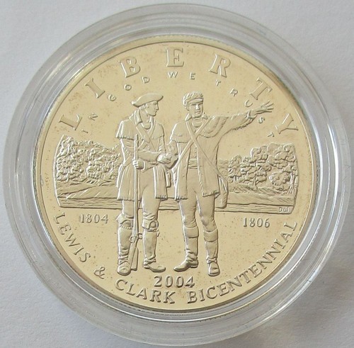 USA 1 Dollar 2004 200 Years Lewis & Clark Expedition Silver Proof - Picture 2 of 3