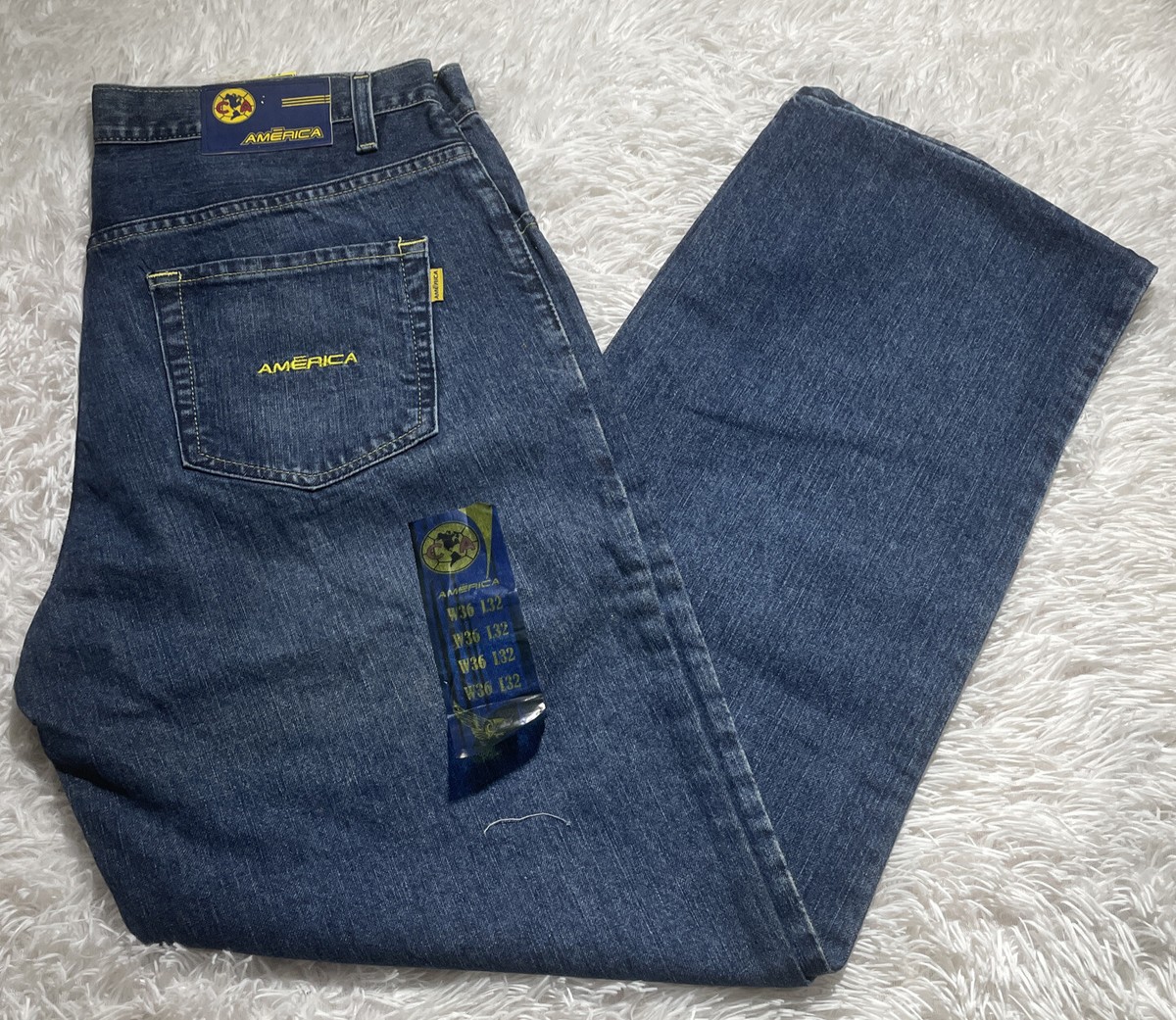 Club America Men's Denim Jeans Pants Official Licensed SIZE 36X32