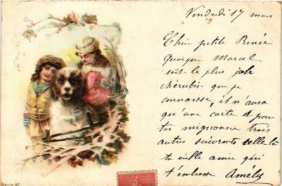 CPA AK Illustration on Postcard DOGS (727672)