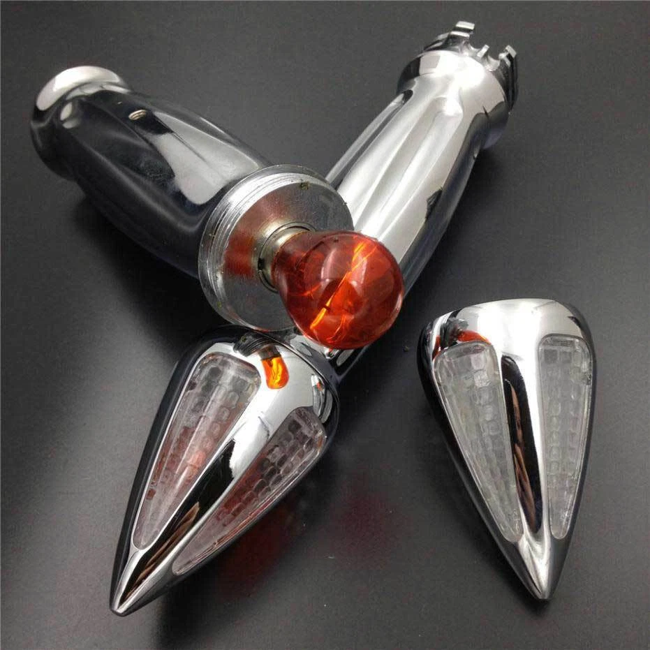 Empuñaduras de manillar cromadas de 7/8" señal de giro para Honda CBR 600 F3 F4i 900 929 954 RR Foto 3 de 4