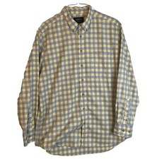 Charles Tyrwhitt Men's Blue Yellow Plaid LS Shirt, Size XL