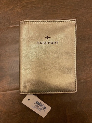 Fossil Gold Pink Leather Passport 