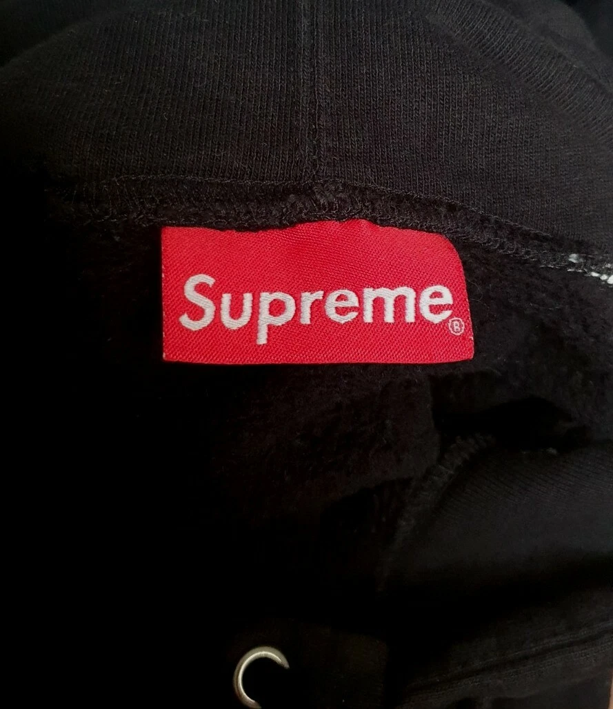 Felpa con cappuccio SS18 Supreme Piping taglia L grande nera