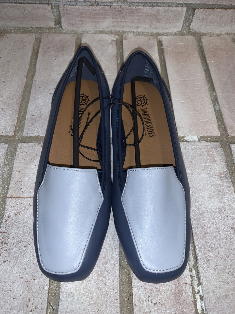 New Harborsides Memory Foam Women's Libbie Flats Shoes Two Tone Blue Size 6W