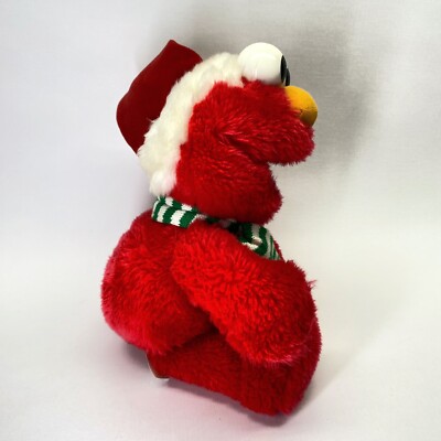 Vintage 1997 TYCO Sesame Street ELMO Santa Hat Christmas Green