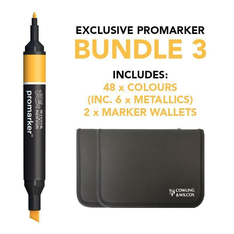 Cowling & Wilcox ProMarker Bundle 3: 48 Colours + 2 Wallets (C&W Exclusive)