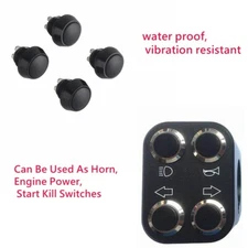 4 pcs M12 Screw rebound button Switches For Horn/Engine Power/Start Kill Swit