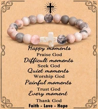Christian Birthday Gifts for Women Cross Bracelet Religious Jewelry Birthday Chr
