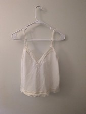 VTG Christian Dior Lingerie Lace White Sheer Cream Camisole Nylon Women  s SM