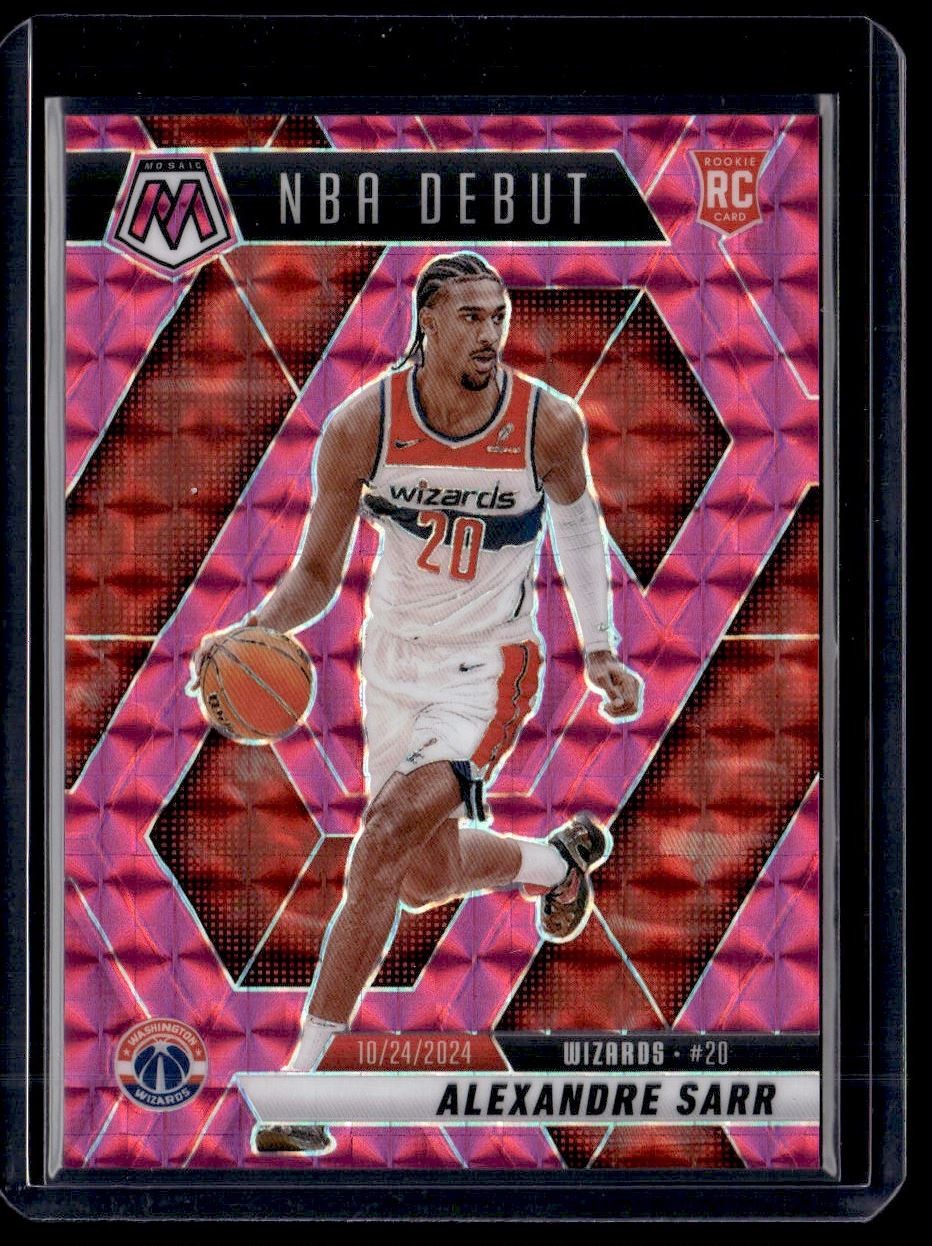 2024-25 Panini Mosaic Pink Alexandre Sarr Rookie /175 Washington Wizards #254
