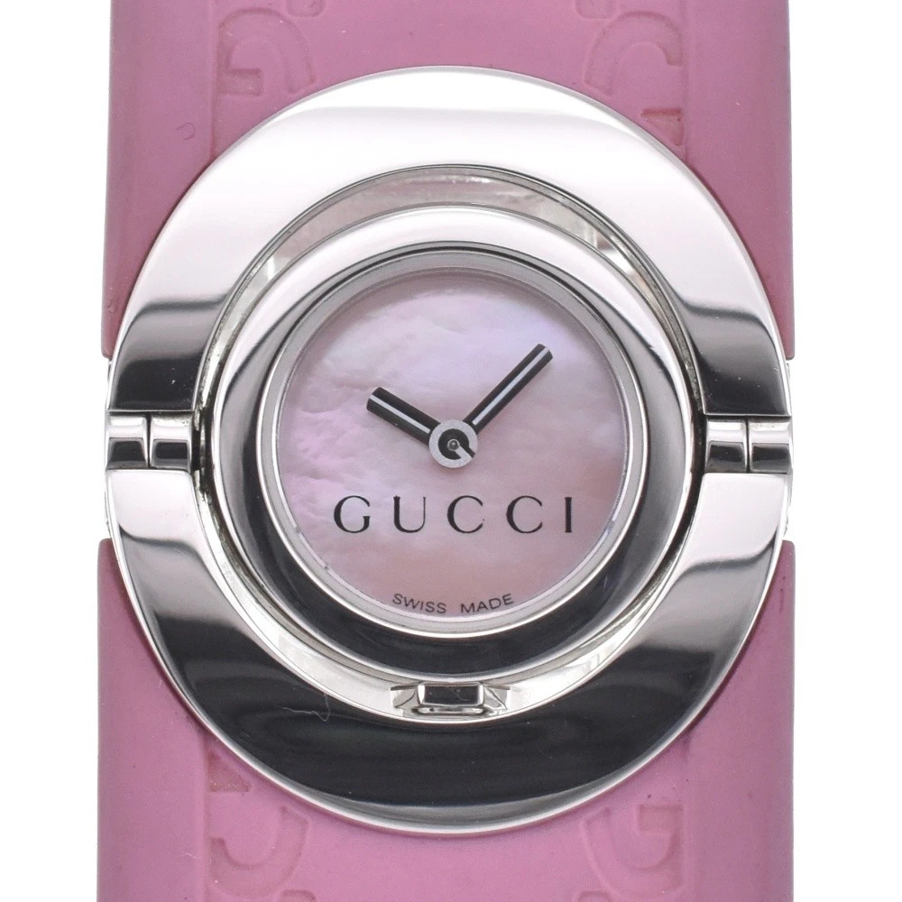 Gucci 10994543 Twirl Stainless Steel Quartz Bangle Watch Stainless Steel Gucci Twirl Analog Wristwatches for sale | eBay main image 4