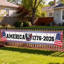 250th Anniversary USA Banner 1776-2026 Patriotic 4th of July Outdoor 120x20in