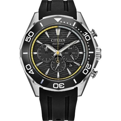 Citizen Eco-Drive Herren Sport Chronograph schwarzes Zifferblatt Uhr-CA4730-08E