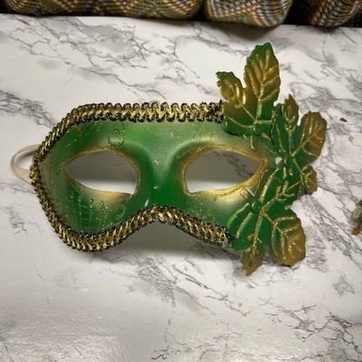 Mascaraed Mask green gold beautiful Heavy Duty Home Decor Wall Hanging 
