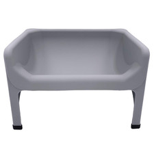 Fluff Trough Elevated Dog And Cat Feeder Gray X-Large