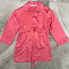 Victoria's Secret Polyester Satin Pink Robe Womens One Size Tie Waist snags 