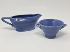Homer Laughlin Harlequin Mauve Blue Gravy Sugar Bowl NO LID Fiesta Deco Set of 2