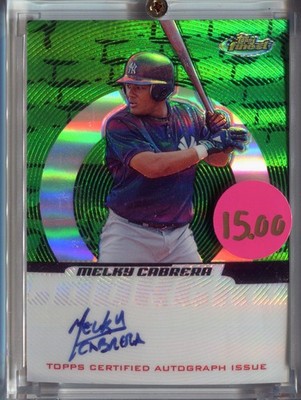 2005 Topps Finest - Autographs Melky Cabrera #156 Green Refractor /199 (AU, RC)