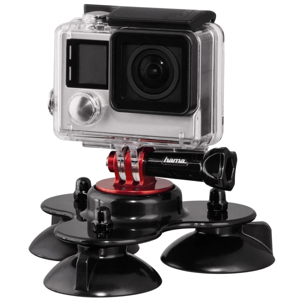 Hama Saug-Stativ Saugnapf-Halterung 3-fach Halter Auto für GoPro Hero DJI Osmo - Bild 2 von 3