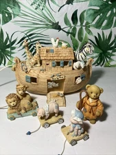 Cherished Teddies Noah's Ark Gift Set 100526 2001 + 4 Bonus Pieces Animals