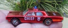 1968 Hot Wheels Redline Red Fire Chief Cruiser W/White Interior US Made